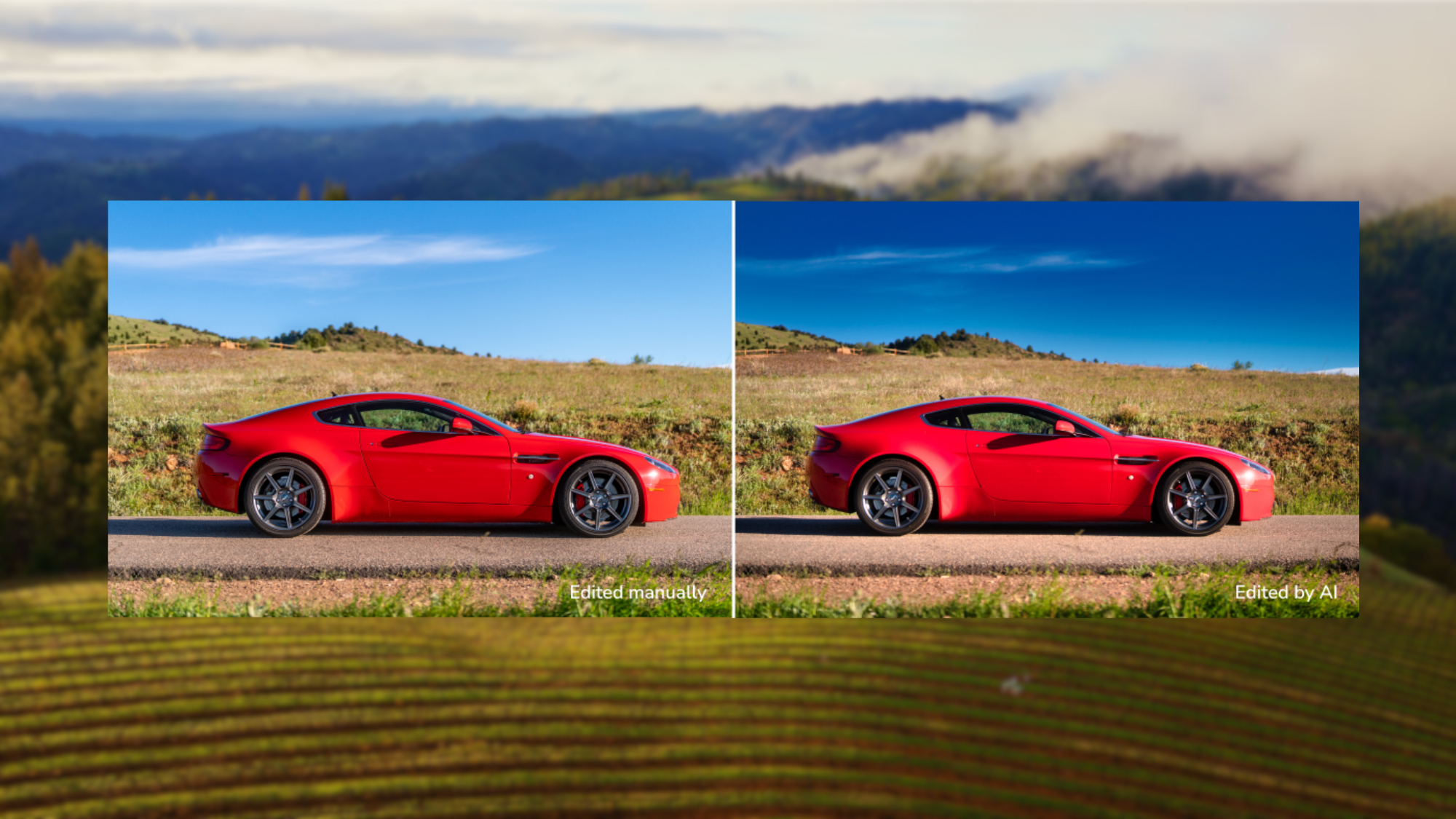 Comparison of AI-edited vs. manually edited photos